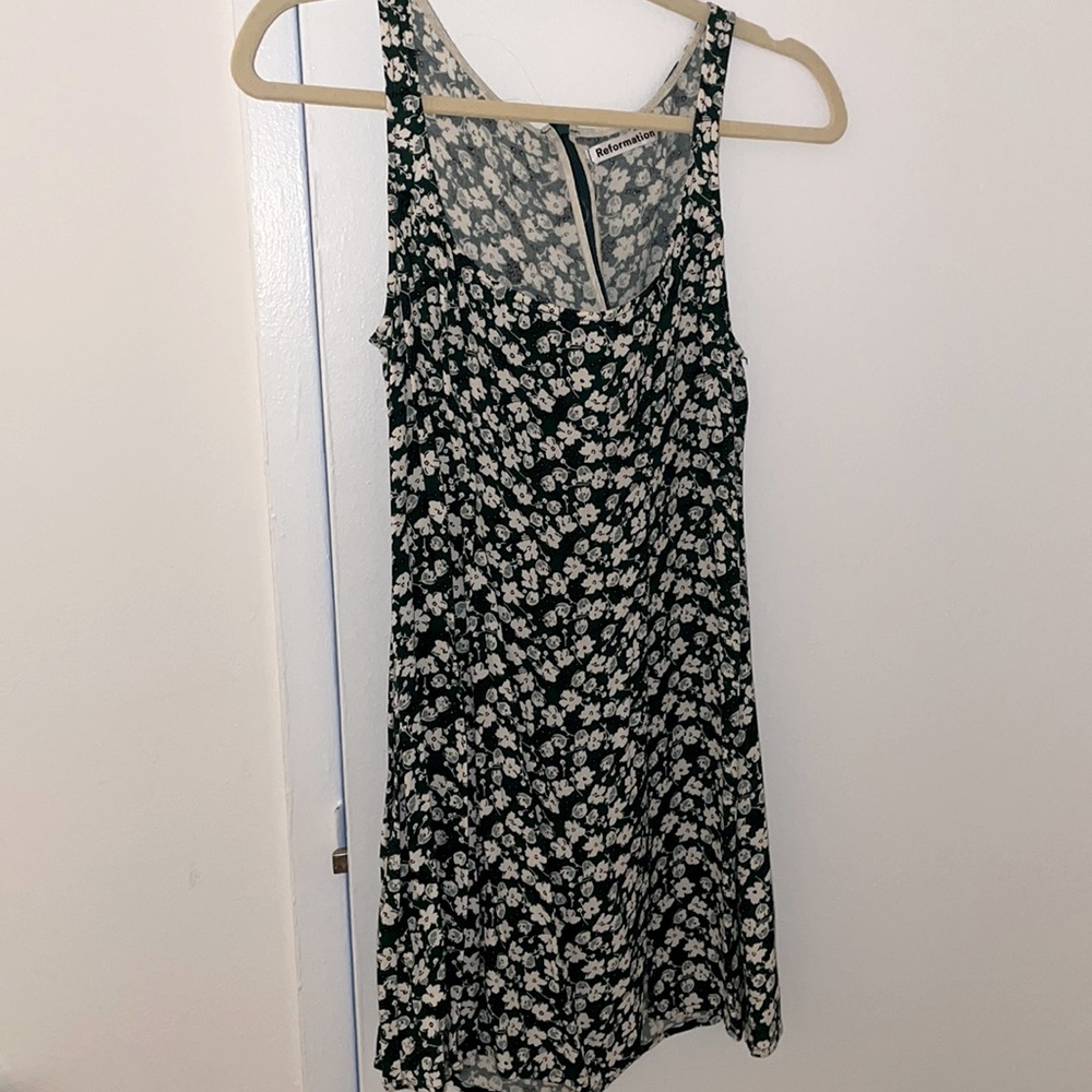 Reformation green floral dress